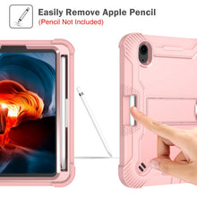 For iPad mini 6 Silicone + PC Shockproof Protective Tablet Case with Holder(Rose Gold)