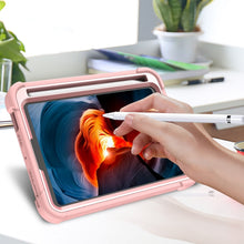 For iPad mini 6 Silicone + PC Shockproof Protective Tablet Case with Holder(Rose Gold)