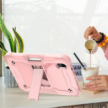 For iPad mini 6 Silicone + PC Shockproof Protective Tablet Case with Holder(Rose Gold)