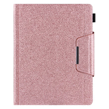 For iPad Pro 12.9 2022 / 2021 / 2020 / 2018 Glitter Powder Horizontal Flip Leather Tablet Case with Holder & Card Slot & Photo Frame & Wallet(Pink)