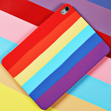 Rainbow Liquid Silicone + PC Shockproof Protective Case For iPad Air 2022 / 2020 10.9 inch