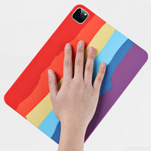 Rainbow Liquid Silicone + PC Shockproof Protective Case For iPad Air 2022 / 2020 10.9 inch