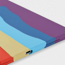 Rainbow Liquid Silicone + PC Shockproof Protective Case For iPad Air 2022 / 2020 10.9 inch