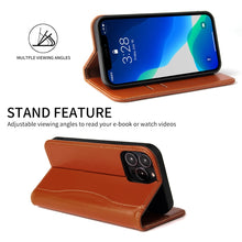 For iPhone 13 Genuine Leather Horizontal Flip Leather Case with Holder & Card Slots & Wallet(Brown)