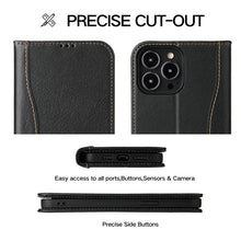 For iPhone 13 Pro Genuine Leather Horizontal Flip Leather Case with Holder & Card Slots & Wallet (Black)