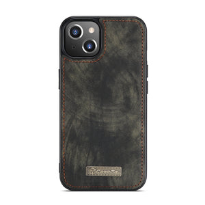 For iPhone 13 CaseMe-008 Detachable Multifunctional Horizontal Flip Leather Case with Card Slot & Holder & Zipper Wallet & Photo Frame(Black)