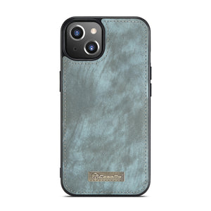 For iPhone 13 mini CaseMe-008 Detachable Multifunctional Horizontal Flip Leather Case with Card Slot & Holder & Zipper Wallet & Photo Frame (Blue)