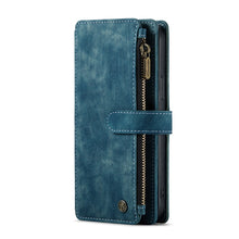 For iPhone 13 Pro Max CaseMe-C30 PU + TPU Multifunctional Horizontal Flip Leather Case with Holder & Card Slot & Wallet & Zipper Pocket (Blue)