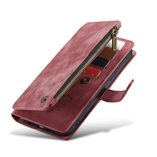 For iPhone 13 Pro CaseMe-C30 PU + TPU Multifunctional Horizontal Flip Leather Case with Holder & Card Slot & Wallet & Zipper Pocket (Red)
