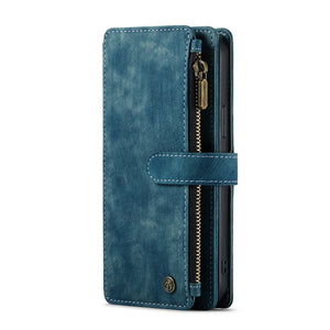 For iPhone 13 Pro CaseMe-C30 PU + TPU Multifunctional Horizontal Flip Leather Case with Holder & Card Slot & Wallet & Zipper Pocket (Blue)