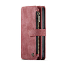 For iPhone 13 CaseMe-C30 PU + TPU Multifunctional Horizontal Flip Leather Case with Holder & Card Slot & Wallet & Zipper Pocket(Red)