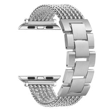 Six-chains Three-beads Steel Watch Band For Apple Watch Ultra 49mm / Series 8&7 45mm / SE 2&6&SE&5&4 44mm / 3&2&1 42mm(Silver)
