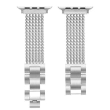 Six-chains Three-beads Steel Watch Band For Apple Watch Ultra 49mm / Series 8&7 45mm / SE 2&6&SE&5&4 44mm / 3&2&1 42mm(Silver)