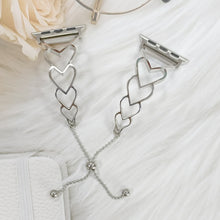 Heart Metal Watch Band For Apple Watch Series 8&7 41mm / SE 2&6&SE&5&4 40mm / 3&2&1 38mm(Silver)