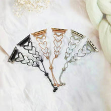 Heart Metal Watch Band For Apple Watch Series 8&7 41mm / SE 2&6&SE&5&4 40mm / 3&2&1 38mm(Rose Gold)