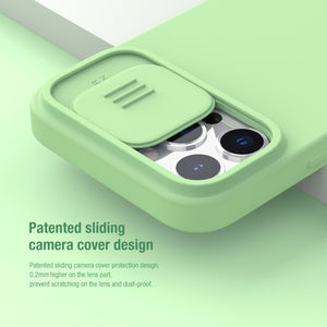 For iPhone 13 Pro NILLKIN CamShield MagSafe Magnetic Liquid Silicone + PC Full Coverage Case (Green)