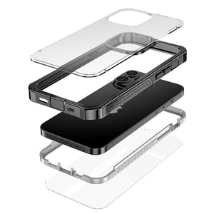 For iPhone 13 Pro Waterproof Dustproof Shockproof Transparent Acrylic Protective Case (Black)