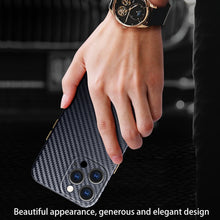 For iPhone 13 Pro Max R-JUST Carbon Fiber Leather Texture All-inclusive Shockproof Back Cover Case (Grey)