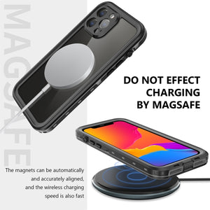 For iPhone 13 Pro Max RedPepper Transparent Dot Shockproof Waterproof PC + TPU Protective Case (Black)