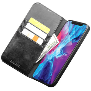 For iPhone 13 mini QIALINO Horizontal Flip Leather Case with Holder & Card Slots & Wallet (Black)