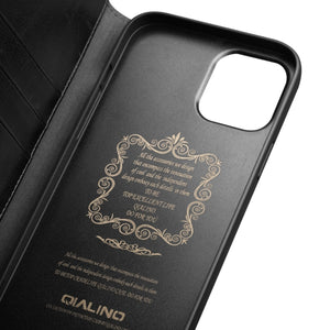 For iPhone 13 QIALINO Horizontal Flip Leather Case with Holder & Card Slots & Wallet Pro(Black)