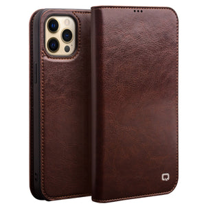 For iPhone 13 QIALINO Horizontal Flip Leather Case with Holder & Card Slots & Wallet Pro(Brown)