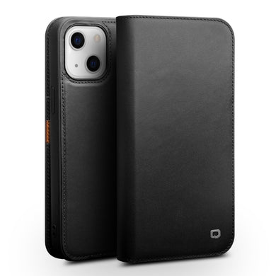 For iPhone 13 QIALINO Business Horizontal Flip Leather Case with Holder & Card Slots & Wallet(Black)