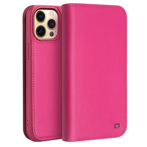 For iPhone 13 Pro QIALINO Business Horizontal Flip Leather Case with Holder & Card Slots & Wallet  (Rose Red)