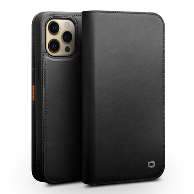 For iPhone 13 Pro Max QIALINO Business Horizontal Flip Leather Case with Holder & Card Slots & Wallet (Black)