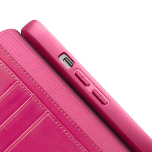 For iPhone 13 Pro Max QIALINO Business Horizontal Flip Leather Case with Holder & Card Slots & Wallet  (Rose Red)