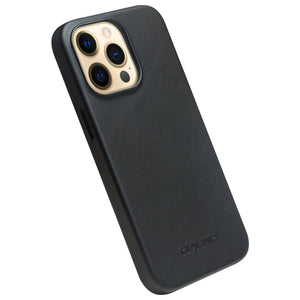 For iPhone 13 Pro Max QIALINO Nappa Cowhide MagSafe Magnetic Protective Case (Black)