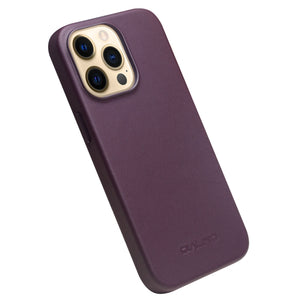 For iPhone 13 Pro Max QIALINO Nappa Cowhide MagSafe Magnetic Protective Case (Purple Crystal)