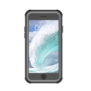 For iPhone SE 2022 / SE 2020 / 8 / 7 Waterproof Dustproof Shockproof Transparent Acrylic Protective Case(Black)