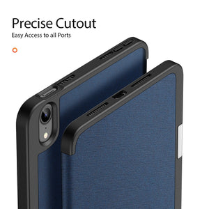 For iPad mini 6 DUX DUCIS Domo Series Horizontal Flip Magnetic TPU + PU Leather Tablet Case with Three-folding Holder & Pen Slot(Blue)