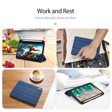 For iPad mini 6 DUX DUCIS Domo Series Horizontal Flip Magnetic TPU + PU Leather Tablet Case with Three-folding Holder & Pen Slot(Blue)