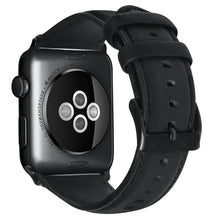 For Apple Watch Ultra 49mm / Series 8&7 45mm / SE 2&6&SE&5&4 44mm / 3&2&1 42mm Oil Wax Genuine Leather Strap Watch Band(Black)