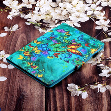 For iPad mini 5 / 4 / 3 / 2 / 1 Colored Drawing Horizontal Flip PU Leather Case with Holder & Card Slot & Sleep / Wake-up Function(Green Butterfly)