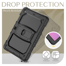 For iPad 10.2 2021 / 2020 / 2019 Shockproof Colorful Silica Gel + PC Protective Case with Holder & Shoulder Strap(Black)