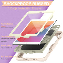 For iPad 10.2 2021 / 2020 / 2019 Shockproof Colorful Silica Gel + PC Protective Case with Holder & Shoulder Strap(Rose Gold)