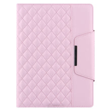 Checkered Pattern Horizontal Flip Leather Case with Holder & Card Slots & Hand Strap For iPad 10.2 (2021 / 2020 / 2019) / Air 10.5 2019 / Pro 10.5 2017(Pink)