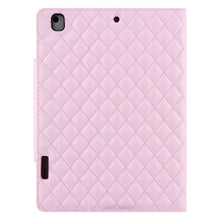 Checkered Pattern Horizontal Flip Leather Case with Holder & Card Slots & Hand Strap For iPad 10.2 (2021 / 2020 / 2019) / Air 10.5 2019 / Pro 10.5 2017(Pink)