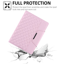 Checkered Pattern Horizontal Flip Leather Case with Holder & Card Slots & Hand Strap For iPad 10.2 (2021 / 2020 / 2019) / Air 10.5 2019 / Pro 10.5 2017(Pink)