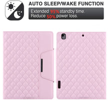 Checkered Pattern Horizontal Flip Leather Case with Holder & Card Slots & Hand Strap For iPad 10.2 (2021 / 2020 / 2019) / Air 10.5 2019 / Pro 10.5 2017(Pink)