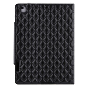 Checkered Pattern Horizontal Flip Leather Case with Holder & Card Slots & Hand Strap For iPad 10.2 (2021 / 2020 / 2019) / Air 10.5 2019 / Pro 10.5 2017(Black)