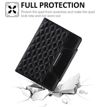 Checkered Pattern Horizontal Flip Leather Case with Holder & Card Slots & Hand Strap For iPad mini 5 / 4(Black)