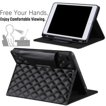 Checkered Pattern Horizontal Flip Leather Case with Holder & Card Slots & Hand Strap For iPad mini 5 / 4(Black)