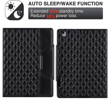 Checkered Pattern Horizontal Flip Leather Case with Holder & Card Slots & Hand Strap For iPad 9.7 (2018 / 2017) / Air 2 / Air / Pro 9.7 2016(Black)