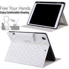 Checkered Pattern Horizontal Flip Leather Case with Holder & Card Slots & Hand Strap For iPad 9.7 (2018 / 2017) / Air 2 / Air / Pro 9.7 2016(White)