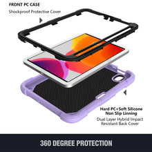 For iPad mini 6 Pure Color PC + Silicone Anti-drop Protective Tablet Case with Butterfly Shape Holder & Pen Slot(Light Purple)