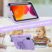 For iPad mini 6 Pure Color PC + Silicone Anti-drop Protective Tablet Case with Butterfly Shape Holder & Pen Slot(Light Purple)